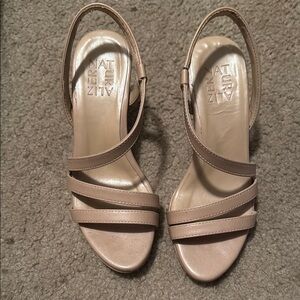 Naturalizer Tan Heels with Strappy Design
